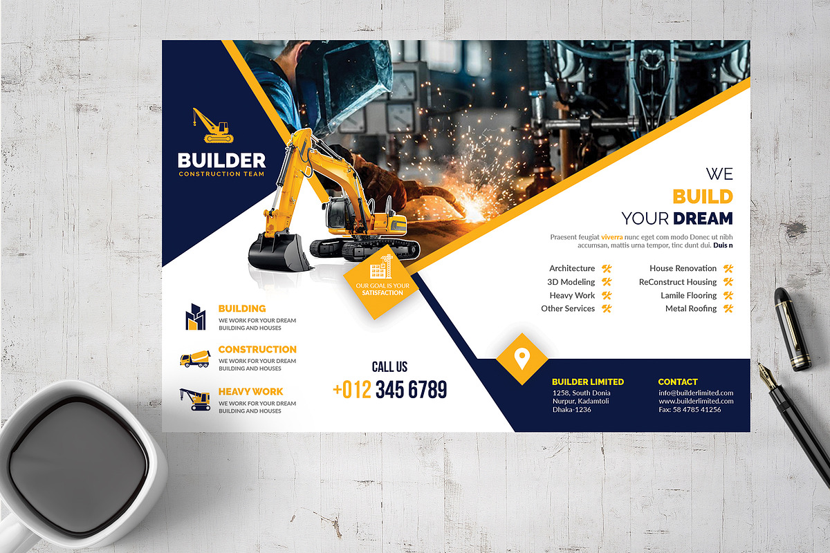 Post Card | Construction Vol-01, a Card Template by Imagine Design Studio