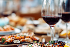 Grilled chicken breast served on, a Food & Drink Photo by MistyDay