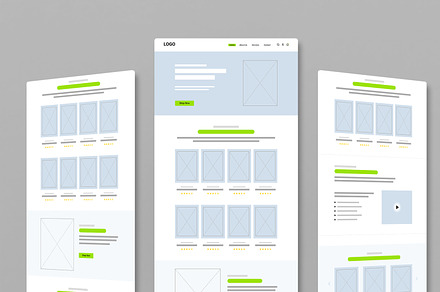 Ecommerce Website Wireframe Template, a Wireframe Template by MightyDesign