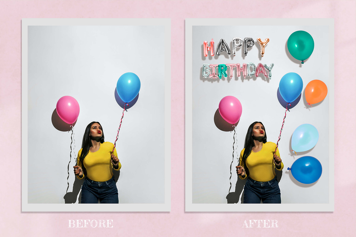 Birthday Balloon Photoshop Overlays, a Background Graphic by 3Motional (Photo 3 of 11)