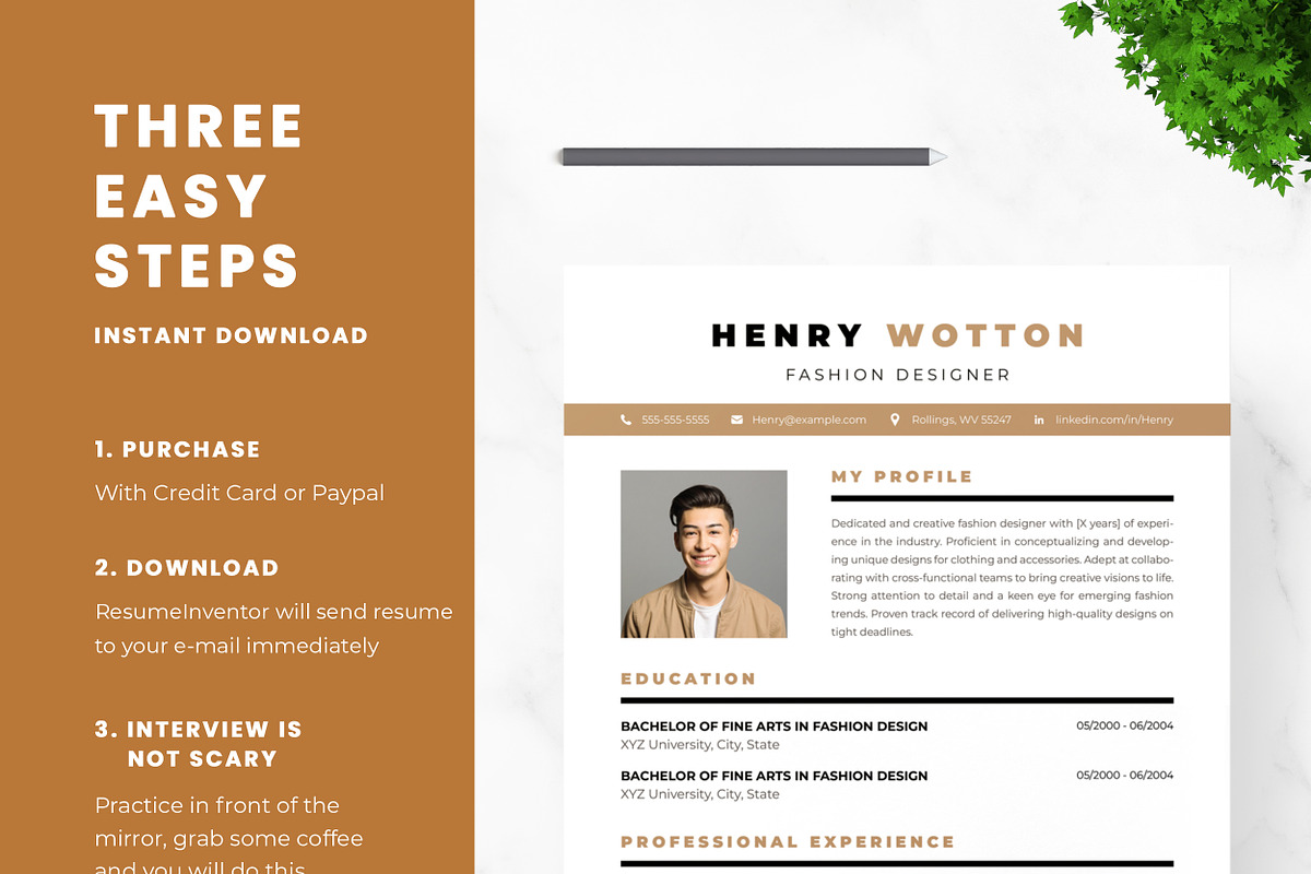 Fashion Designer Resume Template, a Resume Template by ResumeInventor (Photo 9 of 9)
