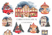 Watercolor Christmas Festival., an Object Illustration by ma_i_vi (Thumbnail 7 of 14)