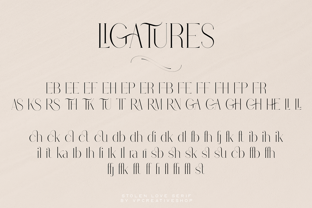 Stolen Love - Elegant serif typeface, a Serif Font by VP Fonts (Photo 22 of 34)