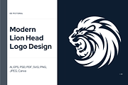 Modern Lion Head Logo Design, a Branding & Logo Template by Brand_Hero (Thumbnail 1 of 5)