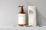 Amber Glass Pump Bottle Mockups, a Cups & Container Mockup by pmvch (Thumbnail 5 of 10)