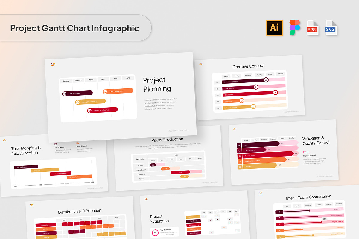 Project Gantt Chart Infographic, an Object Graphic by Antstheme
