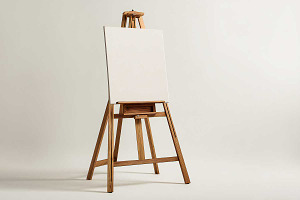Wooden easel with a white canvas, a Templates & Theme by VetalStock