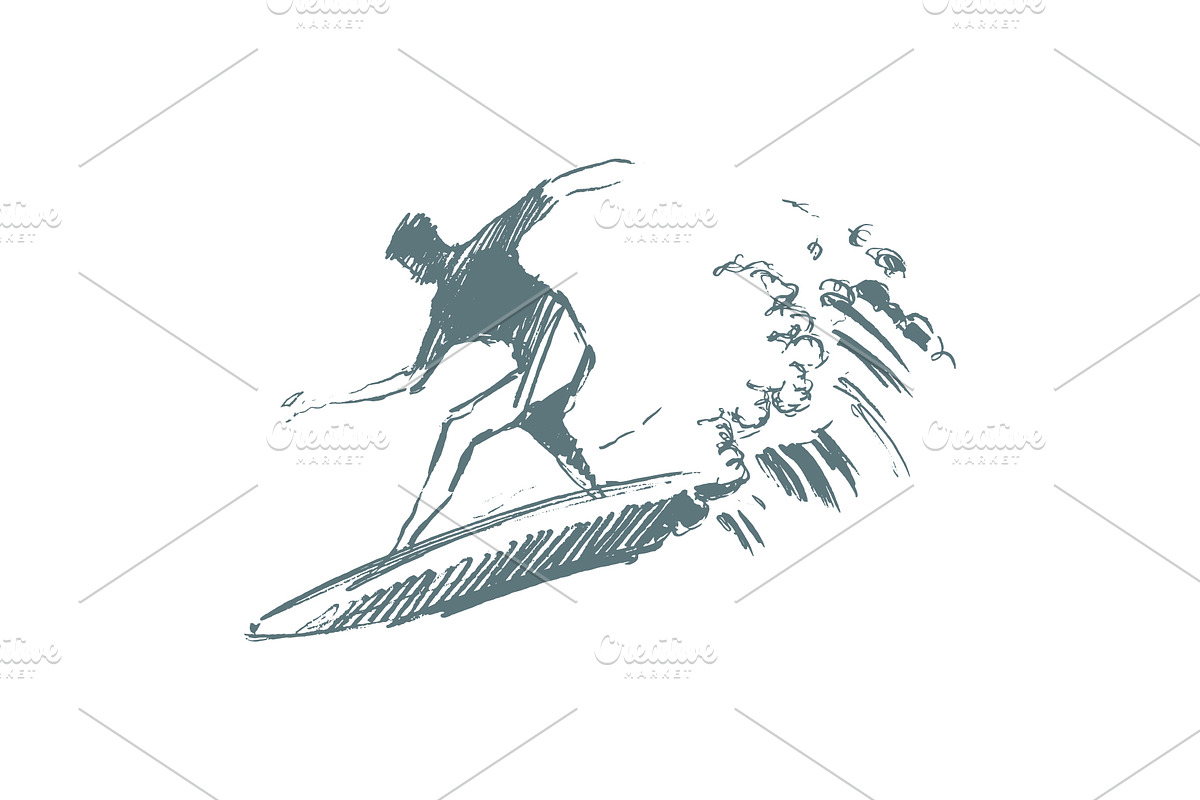Set of sketches of surfers, a Person Illustration by TheMountBirdStudio (Photo 2 of 7)