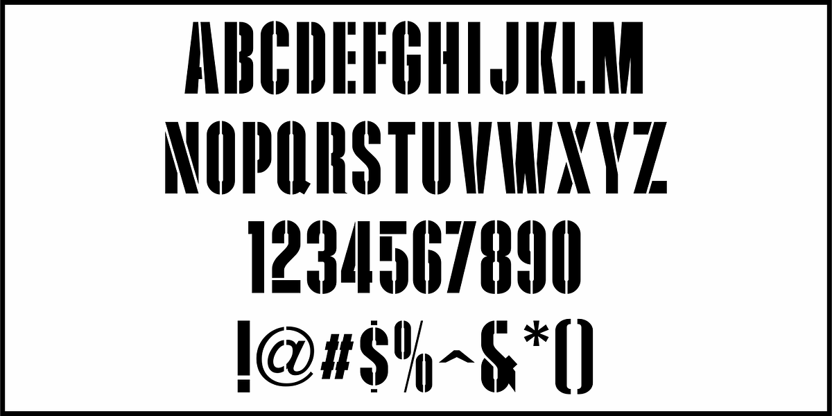 Music Ad Stencil JNL, a Font by Jeff Levine Fonts (Photo 3 of 5)
