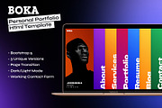 Boka - portfolio and resume template, a Bootstrap Template by SLICEmyPAGE (Thumbnail 1 of 13)