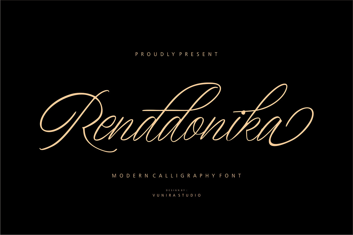 Renddonika - Modern Calligraphy, a Script Font by VUNIRA (Photo 1 of 6)