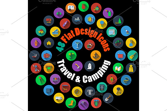 48 Travel And Camping Icons