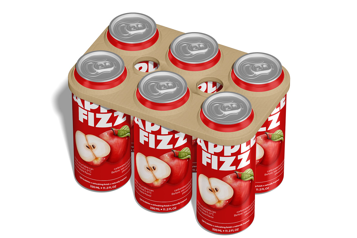 Soda Can Six Pack Mockup, a Packaging Mockup by Permadi Creative (Photo 2 of 5)