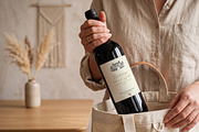 Wine Bottle Label Mockup, an Advertising Mockup by Designer Dude (Thumbnail 1 of 2)