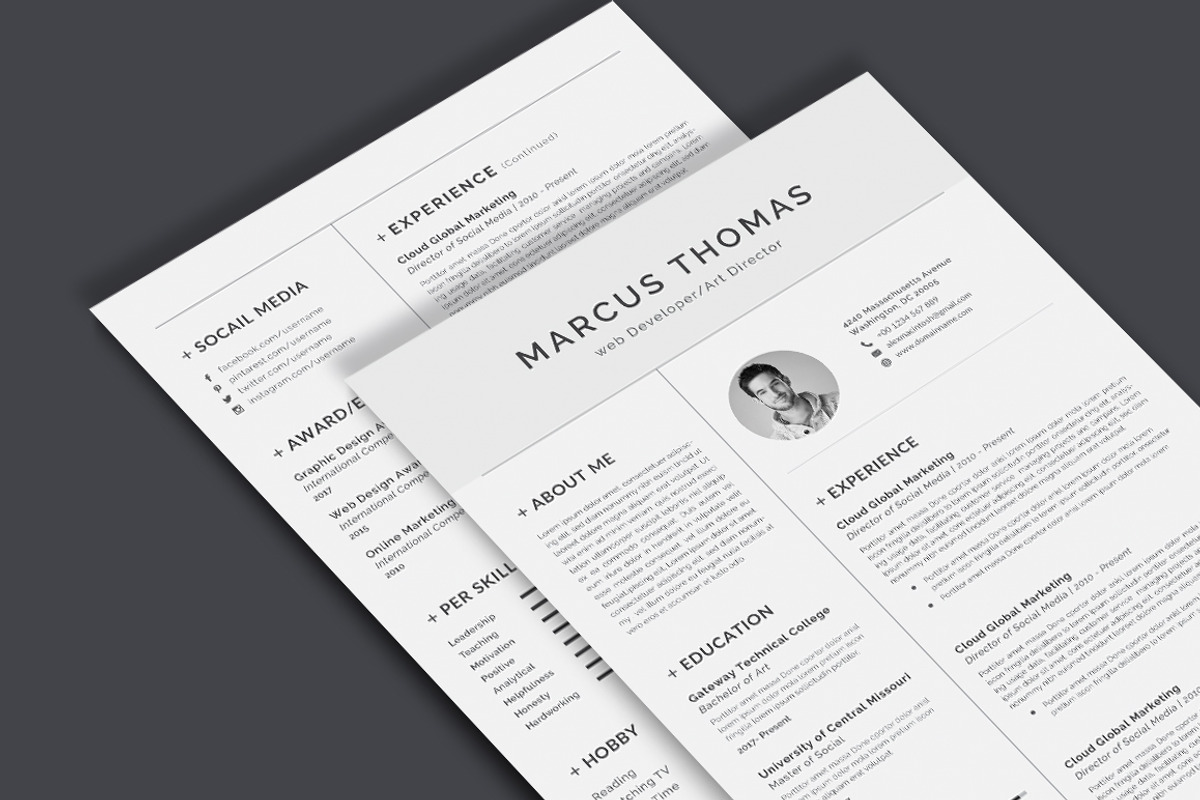 Resume/CV 3 Page, a Resume Template by ThemeDevisers