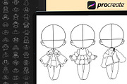 60 Procreate Clothes Costumes Stamp, a Brush Add-On by DrawingStoryShop (Thumbnail 8 of 8)