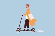 Modern man on electric scooter, a Person Illustration by Good Studio (Thumbnail 3 of 3)