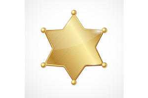 Vector Sheriff Badge Star Set