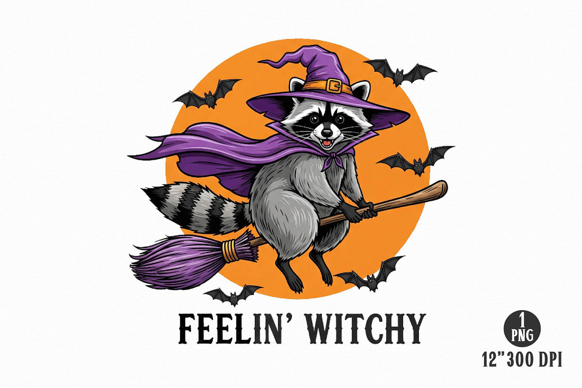 Vintage Halloween Raccoon PNG Bundle, an Illustration by Dream Creation (Photo 7 of 16)