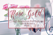 Dark Rose Gold Foil Textures, a Texture Graphic by U + Me Studio (Thumbnail 1 of 4)