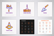 Construction | 16 Thin Line Icons, an Outline Icon by Alex Blogoodf (Thumbnail 7 of 11)