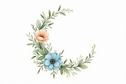 Floral Crescent Moon Watercolor Clip, a Graphic by Gaye Art (Thumbnail 2 of 17)