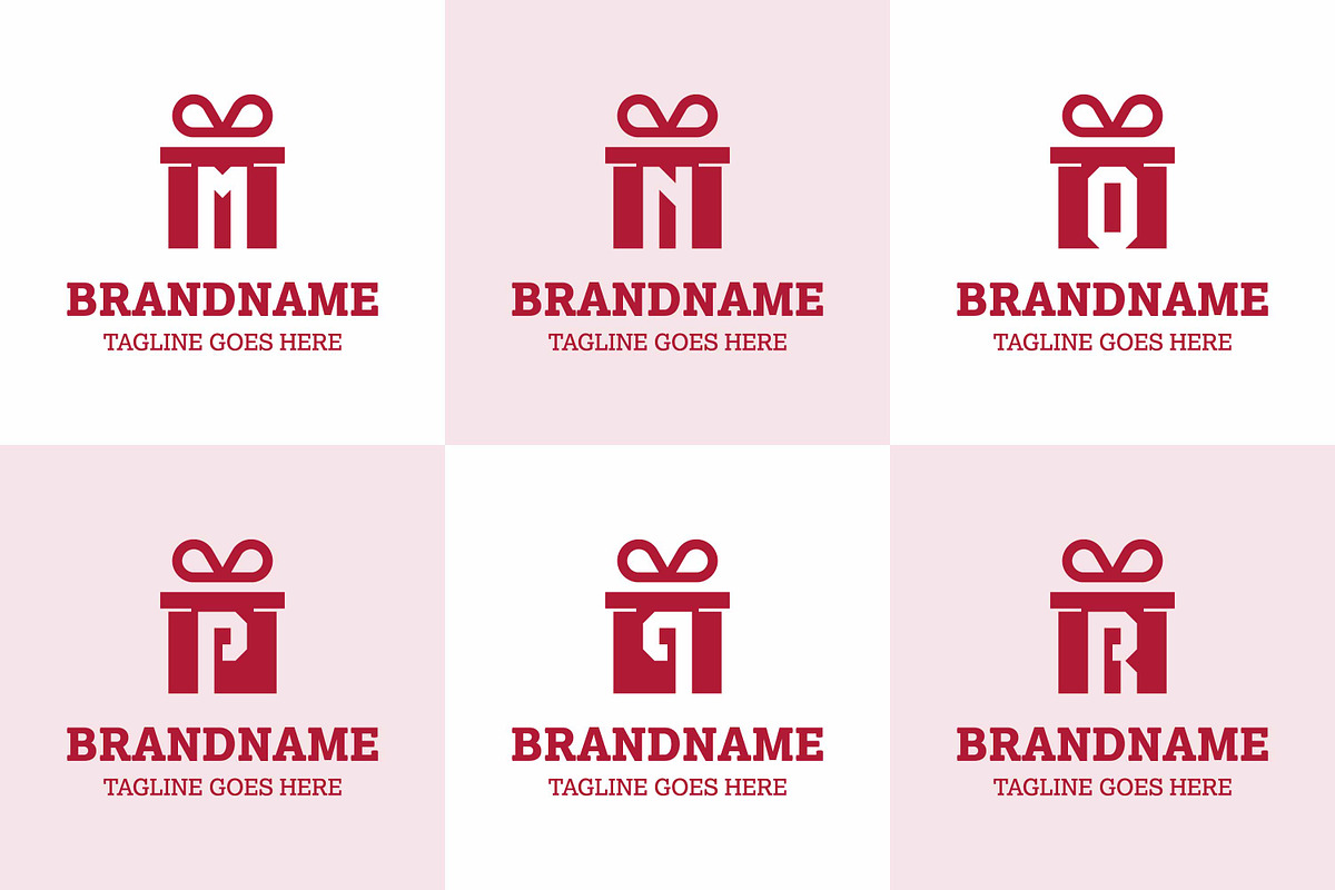 Letter M N O P Q R Gift Package Logo, a Branding & Logo Template by Pray Art Design Studio (Photo 1 of 2)
