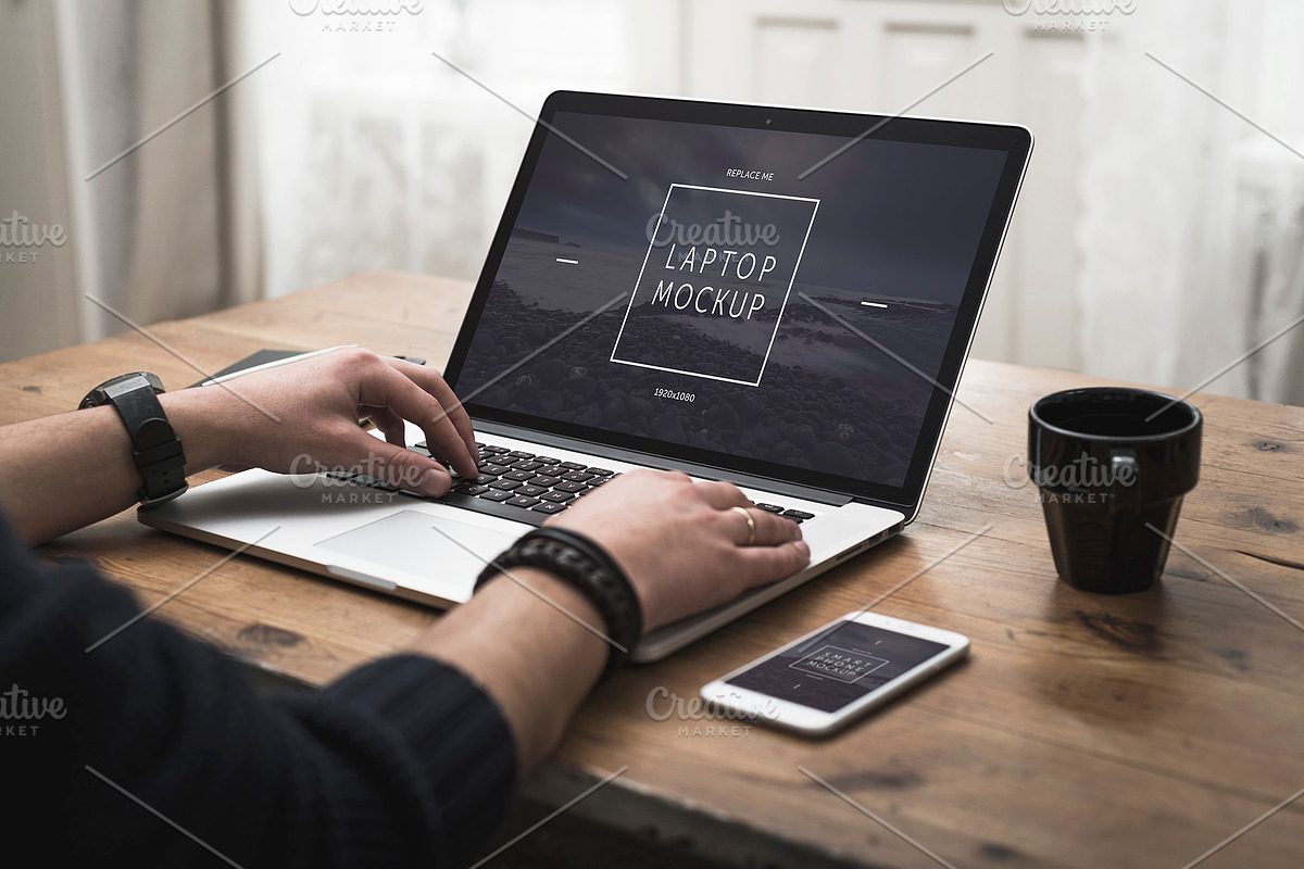 Macbook mockup, an iPhone Mockup by Twin Design