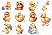 Watercolor Cute Little Ducks Clipart, an Illustration by Dream Creation (Thumbnail 4 of 4)