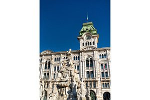 Fountain of the four continents in stock photo containing trieste and, an Architecture Photo by Leonid Andronov