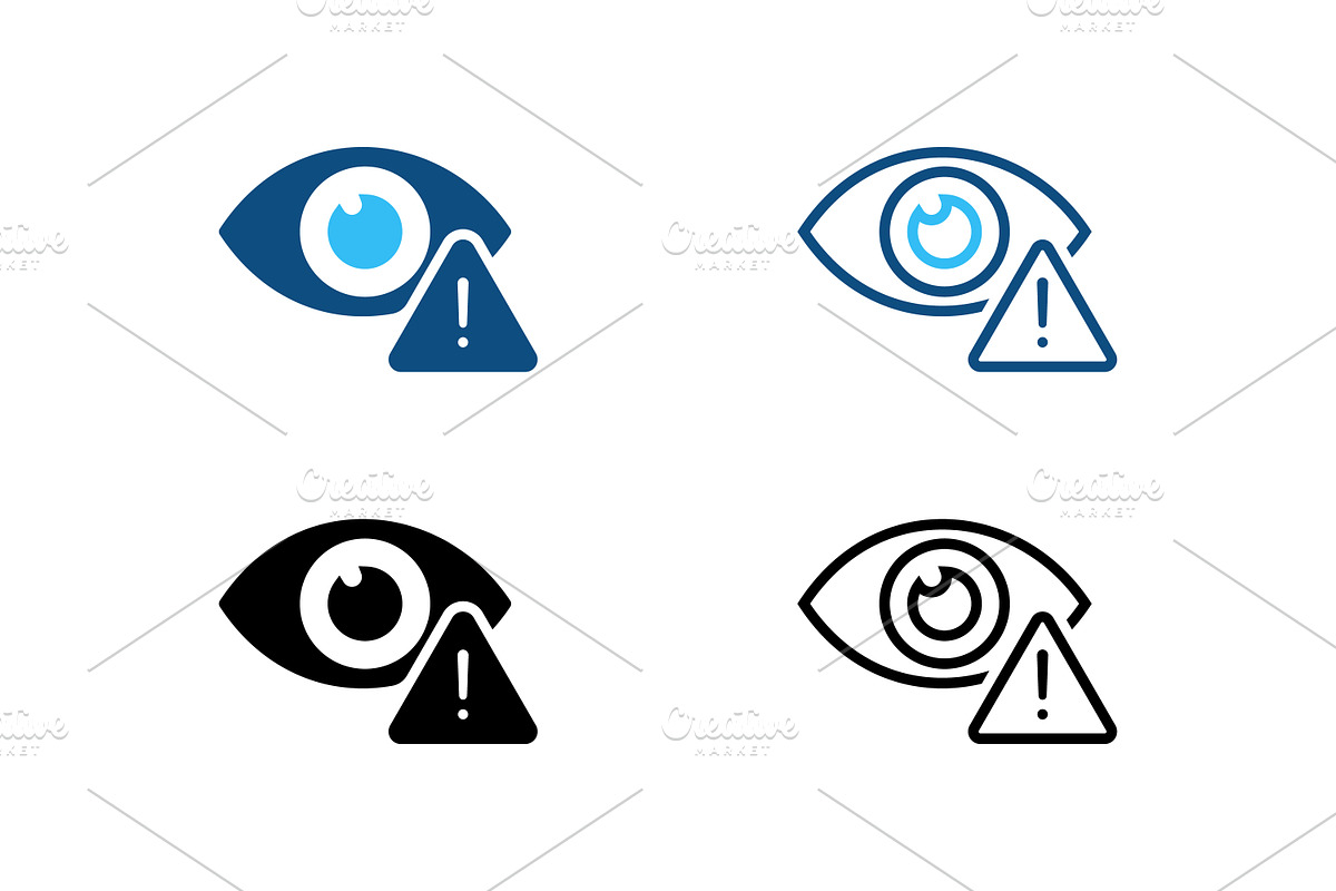 Eye Warning Icon Set Pack, a Solid Icon by Design Store (Photo 2 of 2)