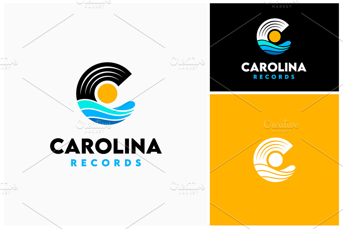Letter C Sea Waves Vinyl Record Logo, a Branding & Logo Template by Enola99d (Photo 1 of 2)
