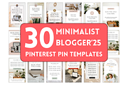 30 Pinterest Minimalist Blogger, a Social Media Template by wekreatif (Thumbnail 1 of 4)