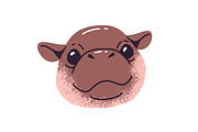 Cute hippos set + seamless patterns, an Animal Illustration by PaperTrident (Thumbnail 11 of 14)