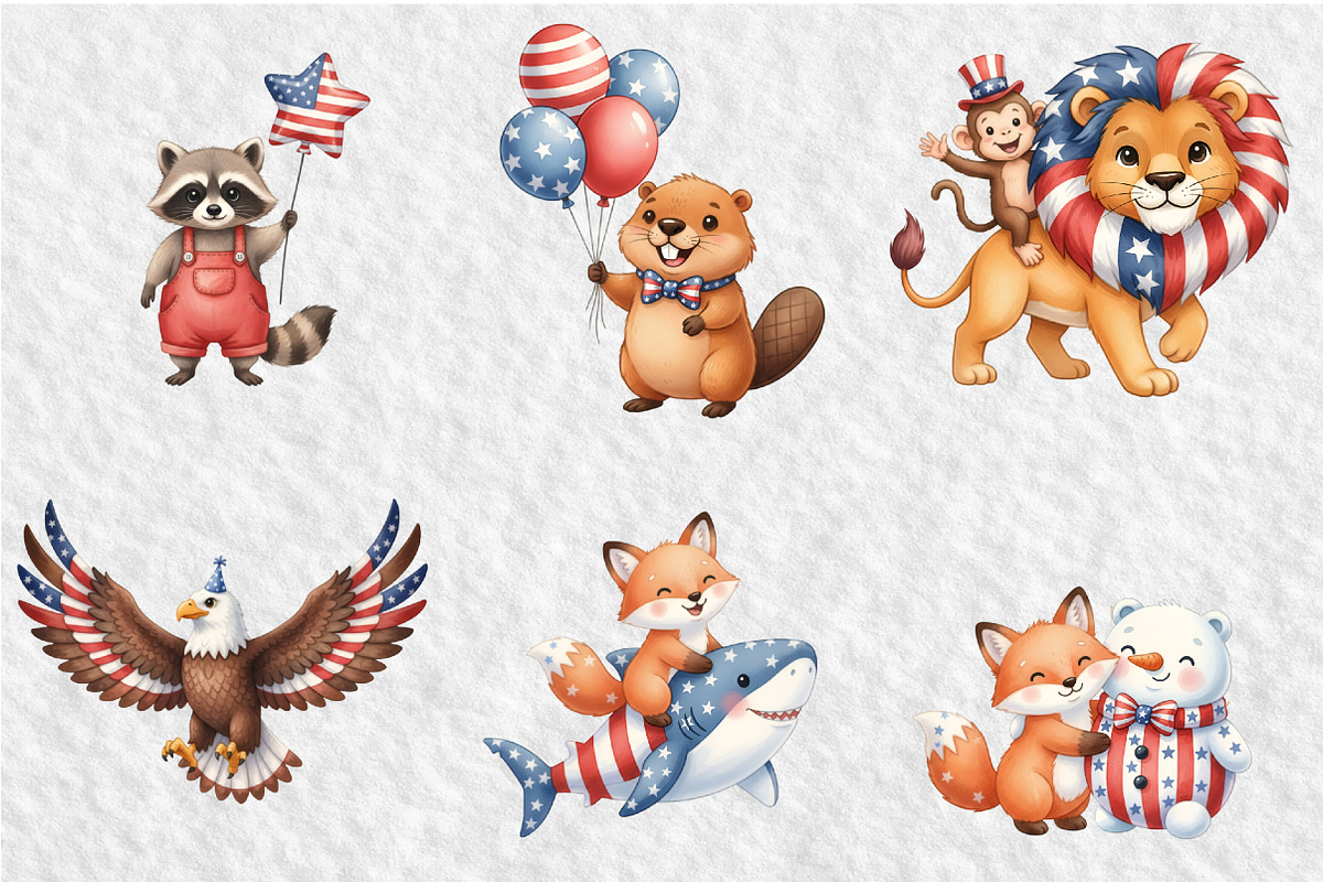 American Patriotic Animal Png, an Illustration by GatewayDesign (Photo 3 of 6)