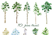 Snowing Watercolor clipart, an Illustration by AqwaColor (Thumbnail 3 of 6)