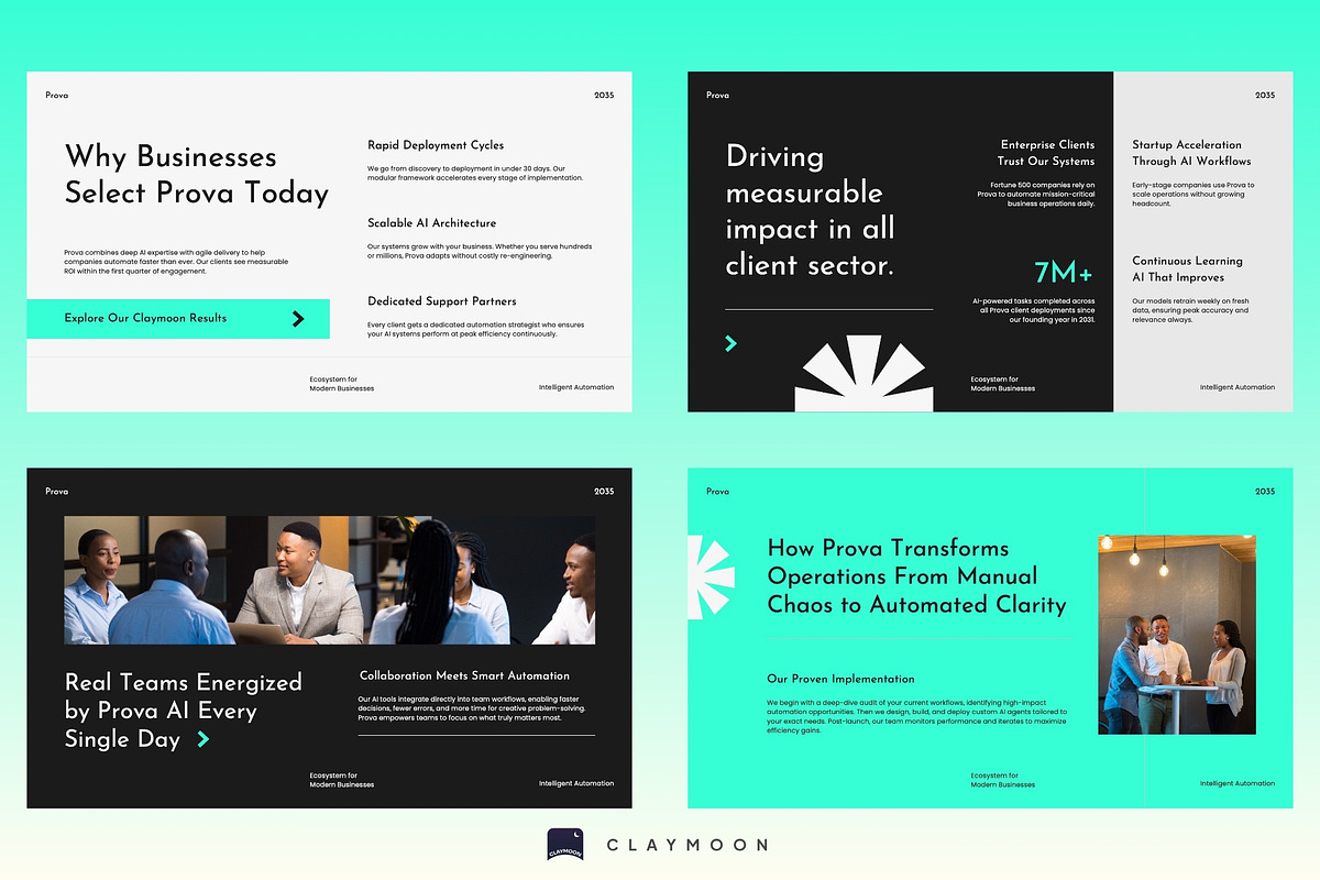 AI Automation Agency Pitch Deck, a Presentation Template by Claymoon Lab (Photo 5 of 7)