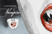 Vampire Watercolor Clipart Set, an Object Graphic by ArtCreationsDesign (Thumbnail 8 of 11)