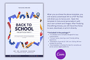 Editable Back to School Flyer Design, a Marketing Template by Mishek Munene (Thumbnail 1 of 4)