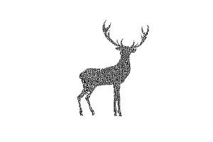 Deer silhouette from tree branches, an Animal Illustration by Nenahliadava Design