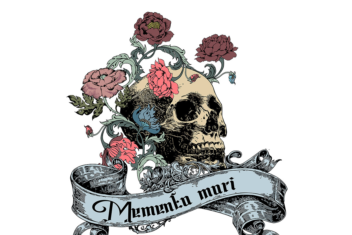 Scull and flowers, a Graphic by Designs by Helen Trupak (Photo 1 of 3)