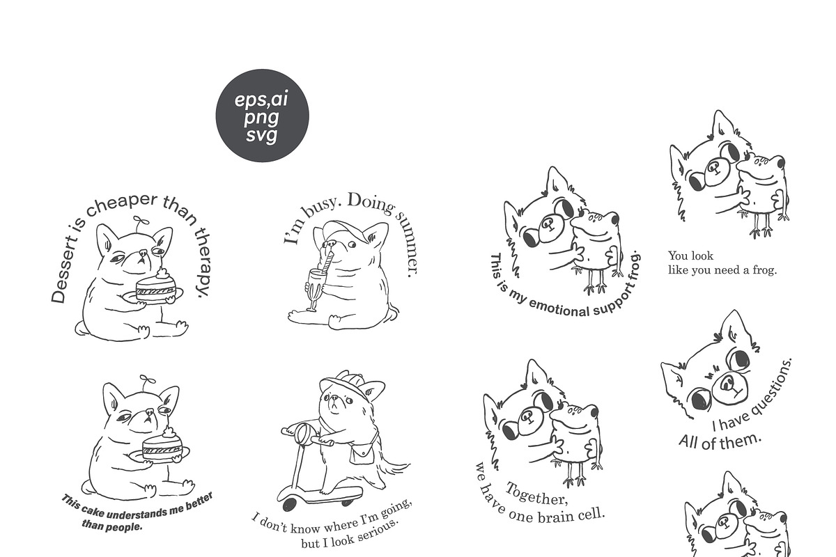 Silly Dogs hand drawn prints, an Illustration by Anastasiya Klempach (Photo 4 of 10)