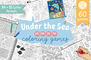 Under the sea coloring games, an Education Illustration by Lexi Claus