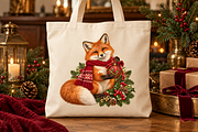 Christmas Woodland Fox Clipart, a Seasonal Illustration by Colorsfav (Thumbnail 2 of 7)