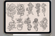 dragon Dragon Stamps procreate, a Brush Add-On by TaKong Magics (Thumbnail 3 of 4)