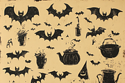 Retro Halloween on Tan Canvas, a Background Graphic by Printable Treasure (Thumbnail 6 of 8)