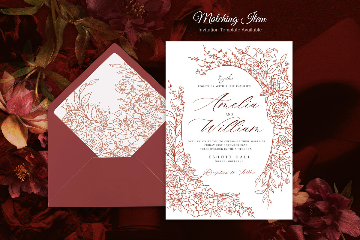 Floral Envelope Liner Template, an Invitation Template by Shwet Art (Photo 3 of 6)