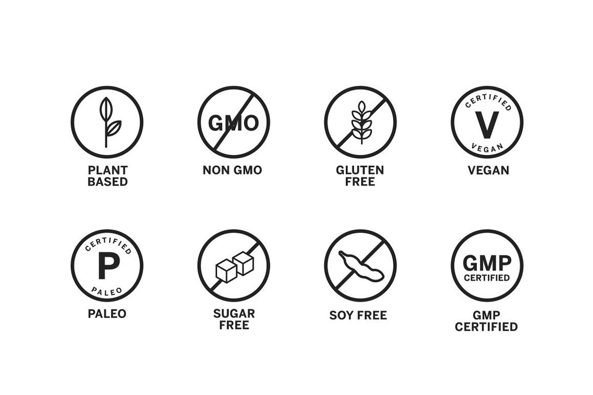 Natural food claims icon pack, an Icon by Scott Wilson