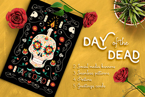 Hand Drawn Day of the Dead Set