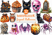 Watercolor Leopard Print Halloween, an Illustration by Craft Nest (Thumbnail 1 of 6)